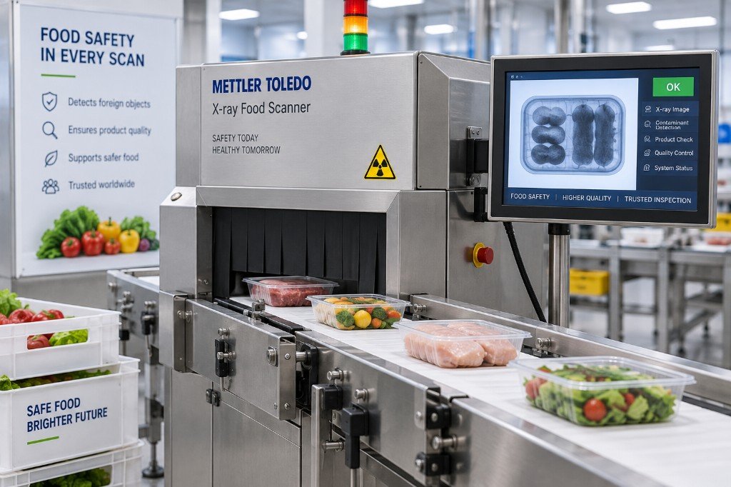 X-ray food scanner on a production line for contaminant detection
